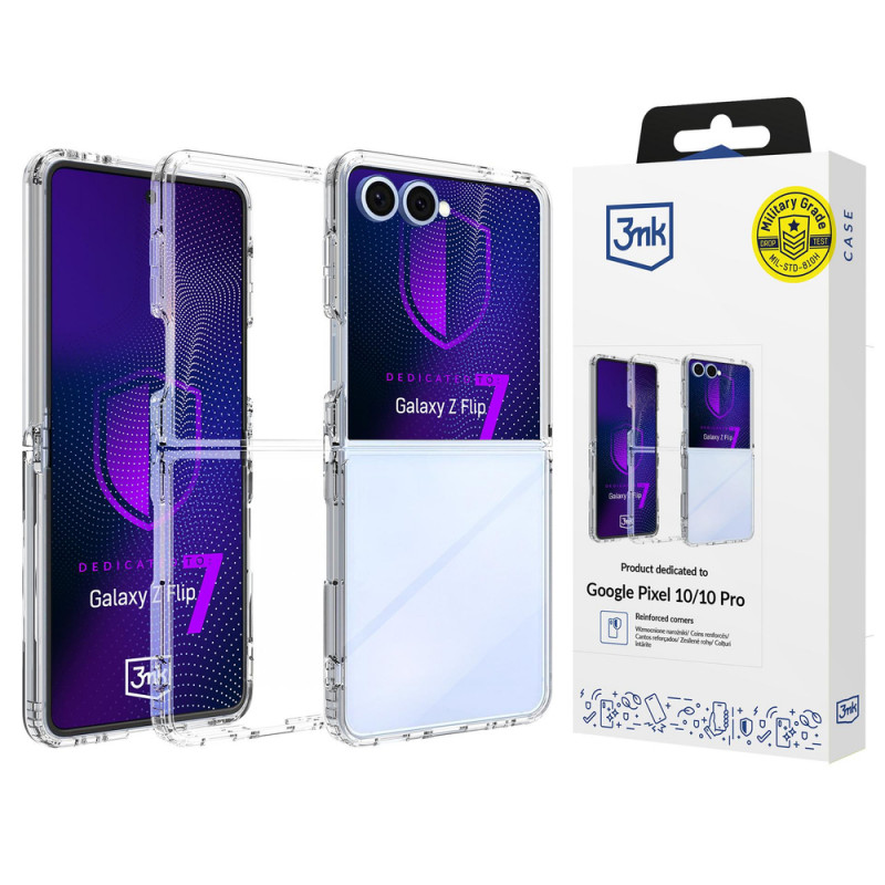Capa 3MK Armor para Samsung Galaxy Z Flip7, Transparente