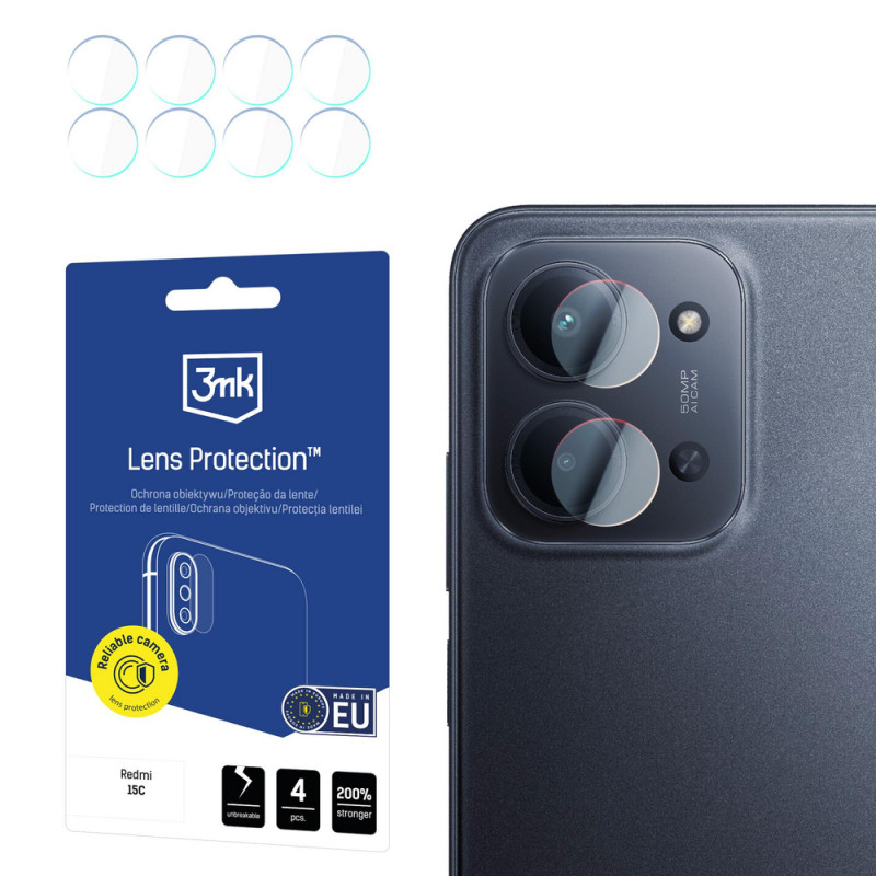 Protetor de lente de câmara 3MK Lens Protection para Xiaomi Redmi 15C 4G