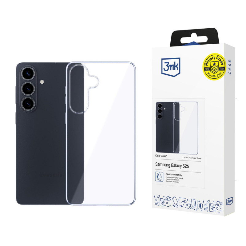Capa 3MK Clear Case para Samsung Galaxy S26, Transparente