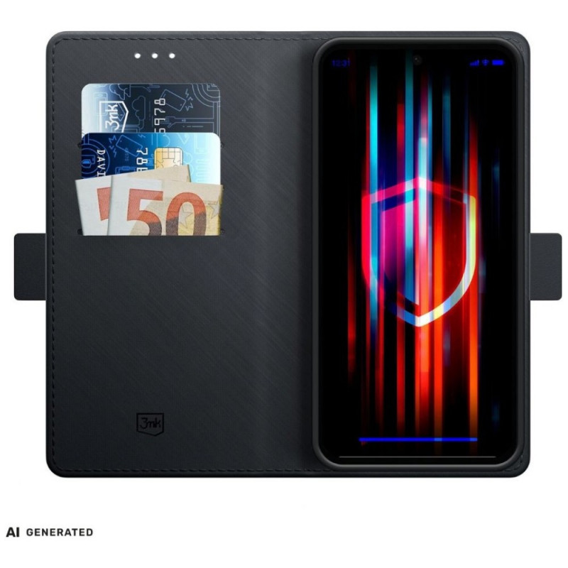 Capa tipo carteira 3MK para Redmi Note 15 4G / 5G, preta
