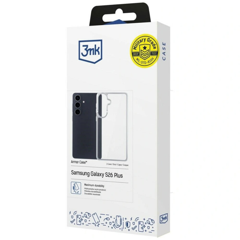 Capa 3MK Armor para Samsung Galaxy S26, transparente