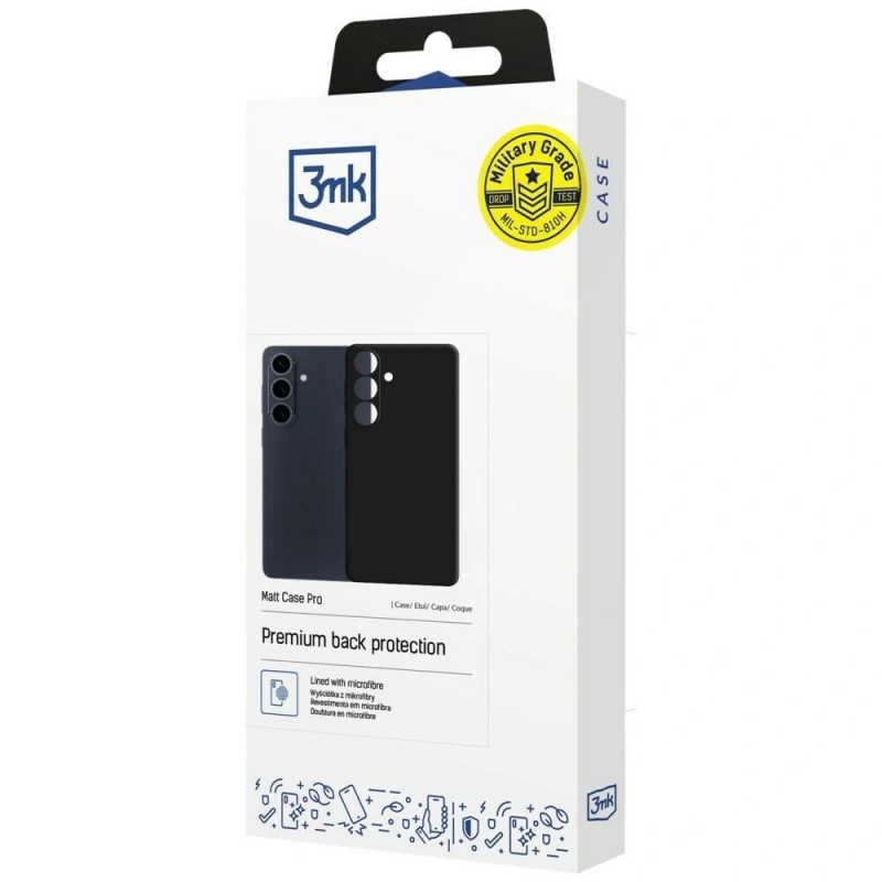 Capa protetora 3mk Matt Case Pro para Samsung Galaxy S26, preta