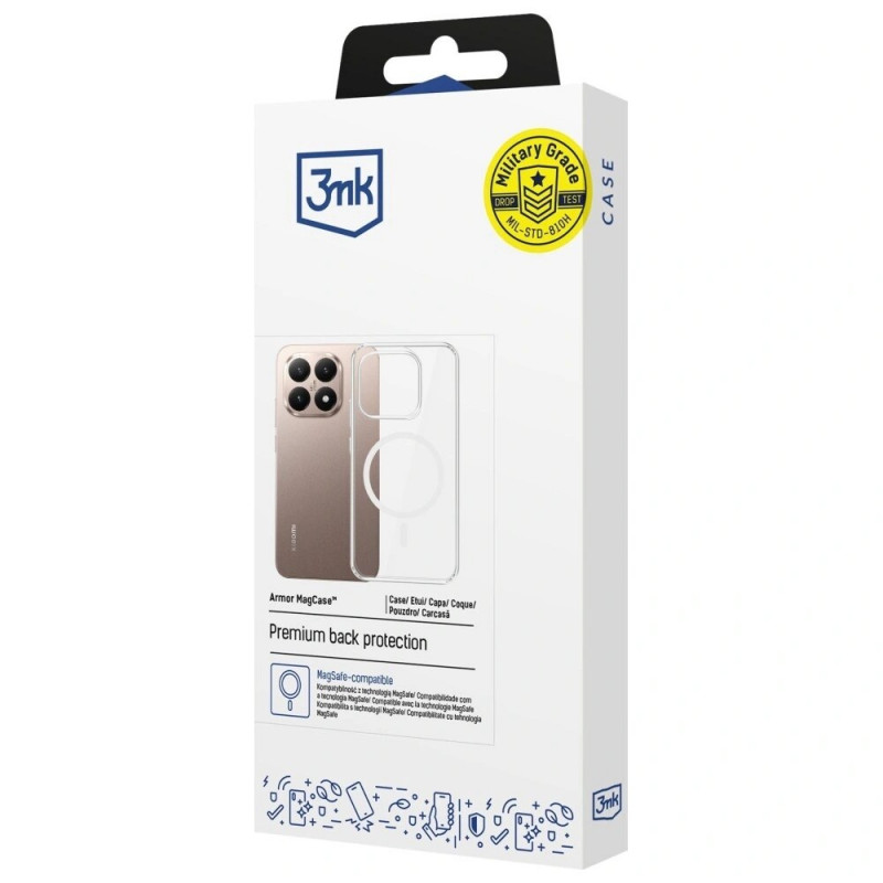 Capa para smartphone 3MK Armor MagCase Xiaomi 15T 5G, transparente