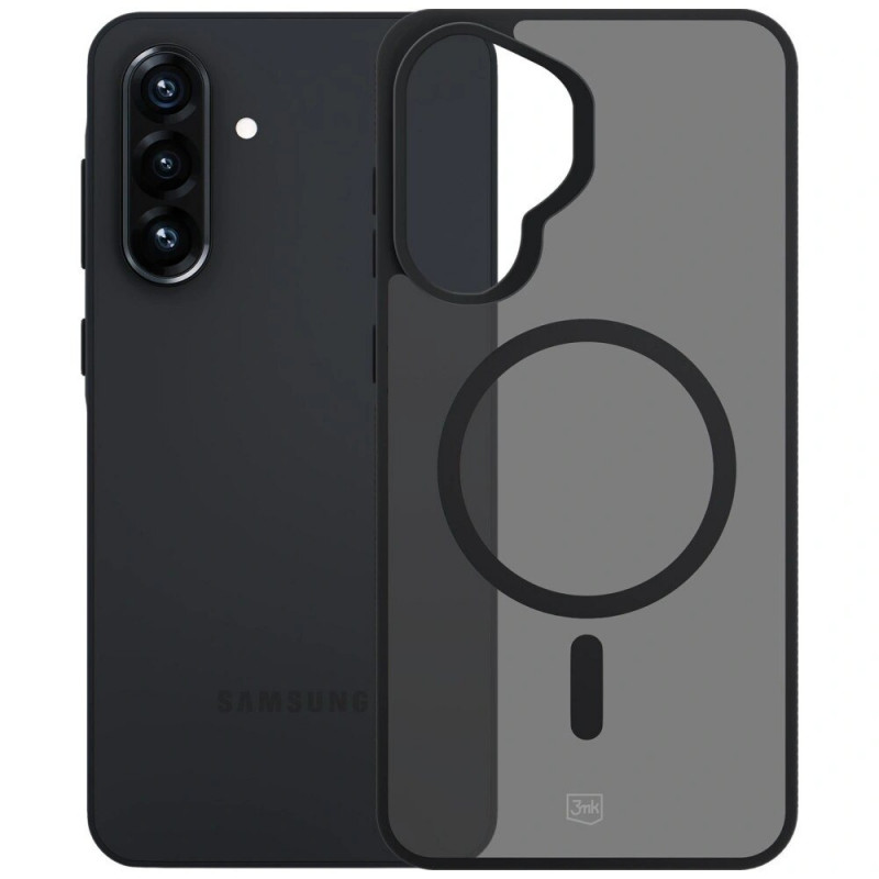 Capa para smartphone 3MK Smoke MagCase Samsung Galaxy A37, preto fumado
