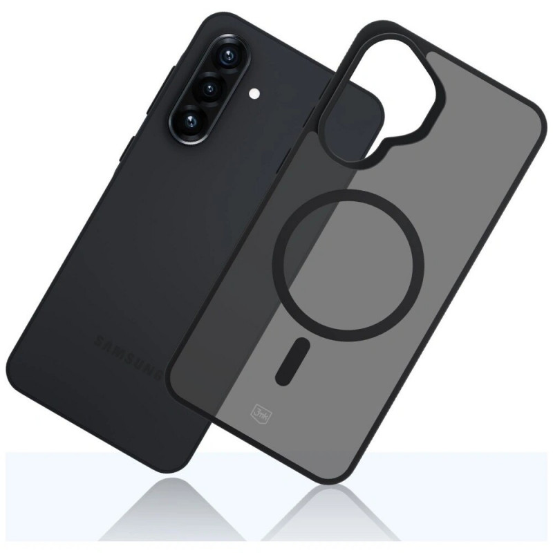 Capa para smartphone 3MK Smoke MagCase Samsung Galaxy A37, preto fumado