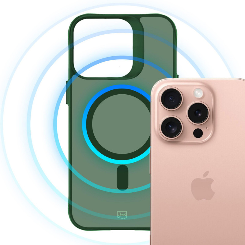 3MK Smoke MagCase para Apple iPhone 16 Pro Max, verde
