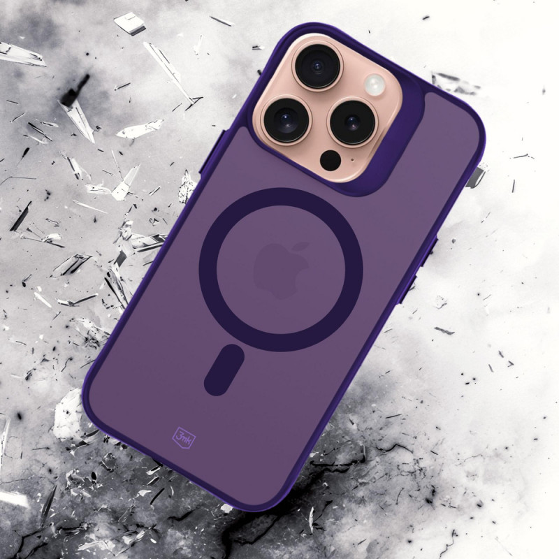3MK Smoke MagCase para Apple iPhone 16 Pro Max, roxo