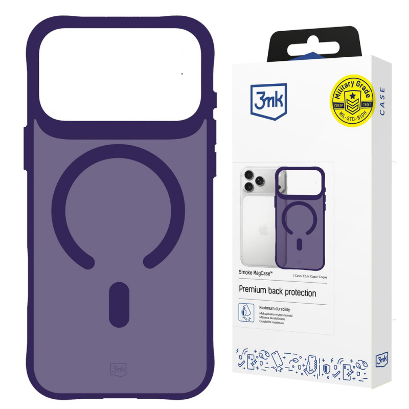 3MK Smoke MagCase para Apple iPhone 17 Pro, roxo