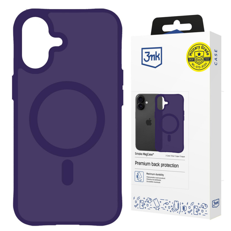 3MK Smoke MagCase para Apple iPhone 17, roxo