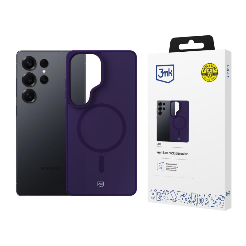 3MK Smoke MagCase para Samsung Galaxy S25 Ultra, roxo