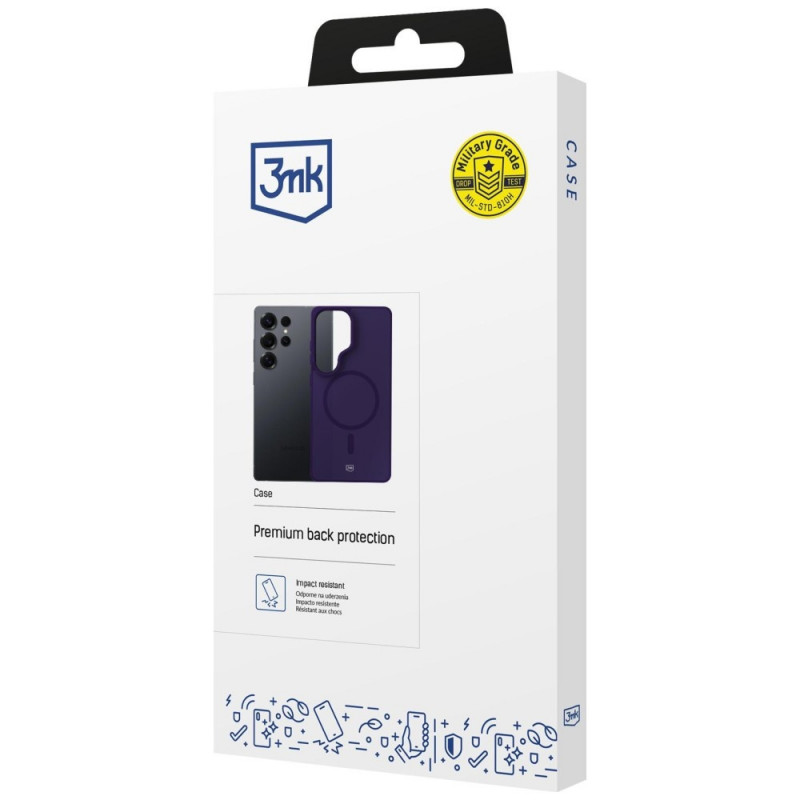 3MK Smoke MagCase para Samsung Galaxy S25 Ultra, roxo