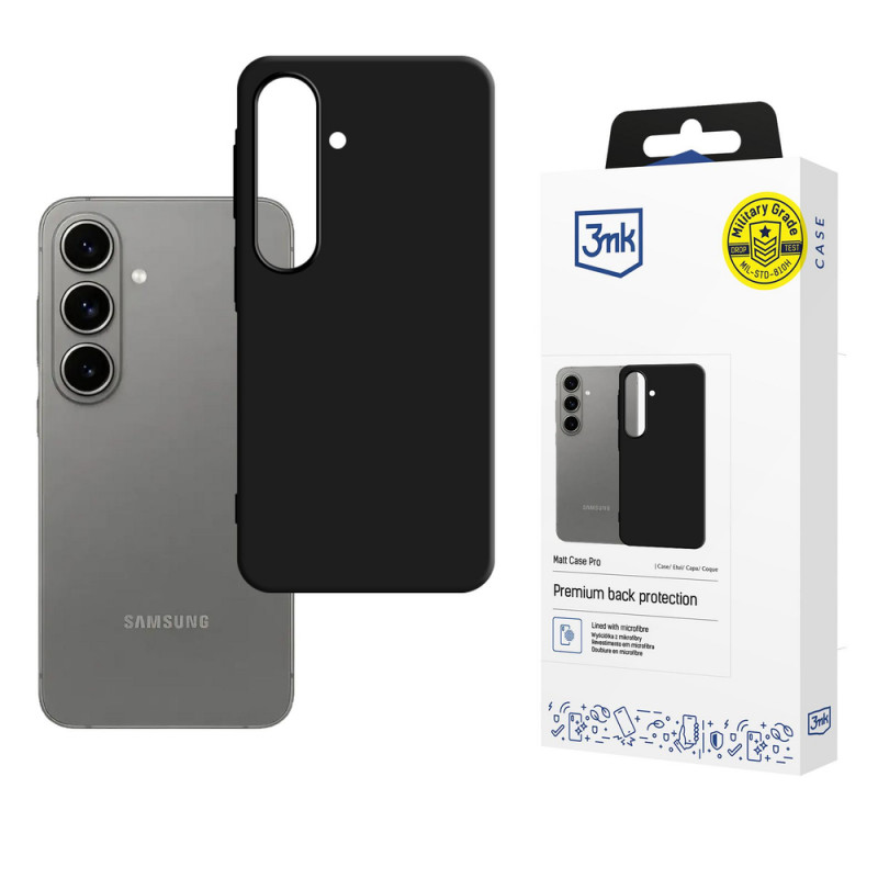 Capa para smartphone 3MK Matt Case Pro Samsung Galaxy A57, preta