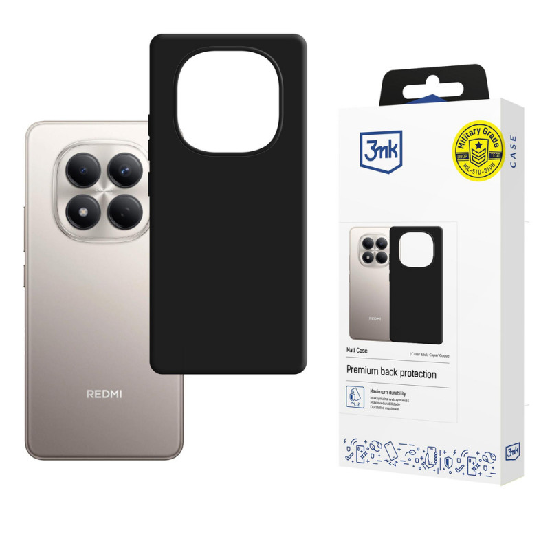 Capa para smartphone 3MK Matt Case Xiaomi Redmi Note 15 Pro 4G, preta