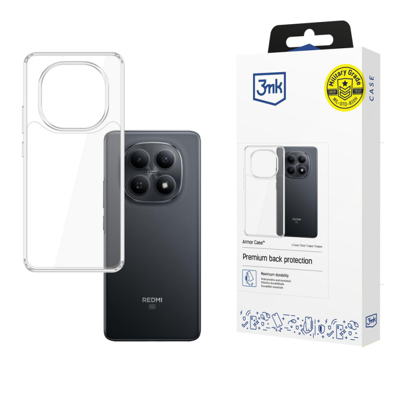 Capa 3MK Armor Case para smartphone Xiaomi Redmi Note 15 4G / 5G, transparente