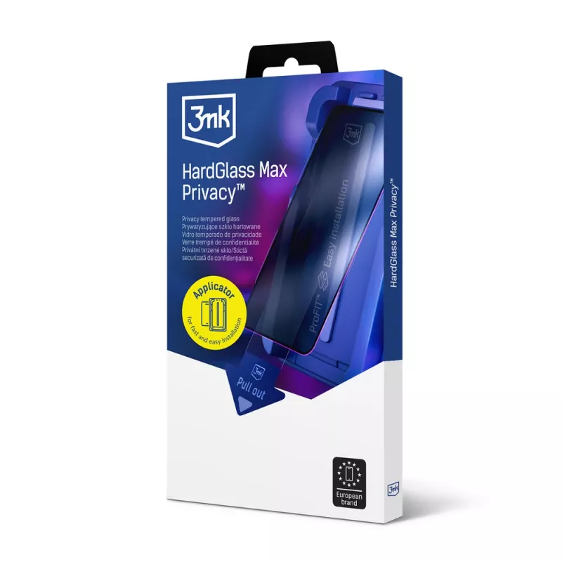 Protetor de ecrã de vidro temperado com privacidade 3MK HardGlass Max Privacy para Apple iPhone 16 Pro Max, preto