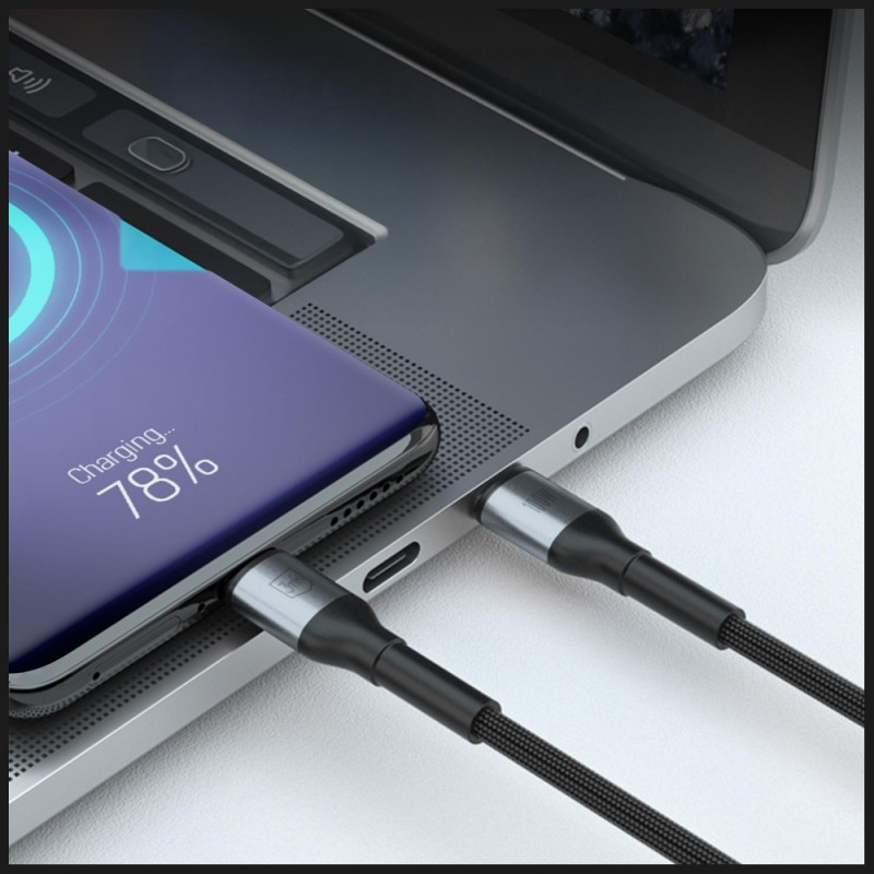 Cabo 3MK Hyper Cable N-SERIES USB-C para USB-C, 1,5 m, 100 W, preto