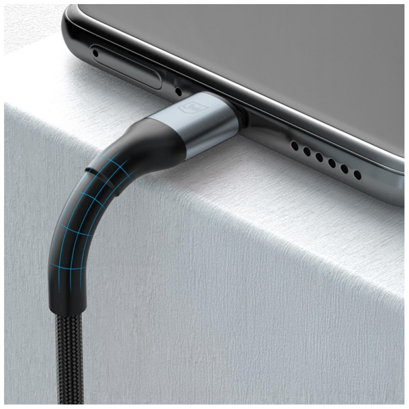 Cabo 3MK Hyper Cable N-SERIES USB-C para USB-C, 1,5 m, 100 W, preto