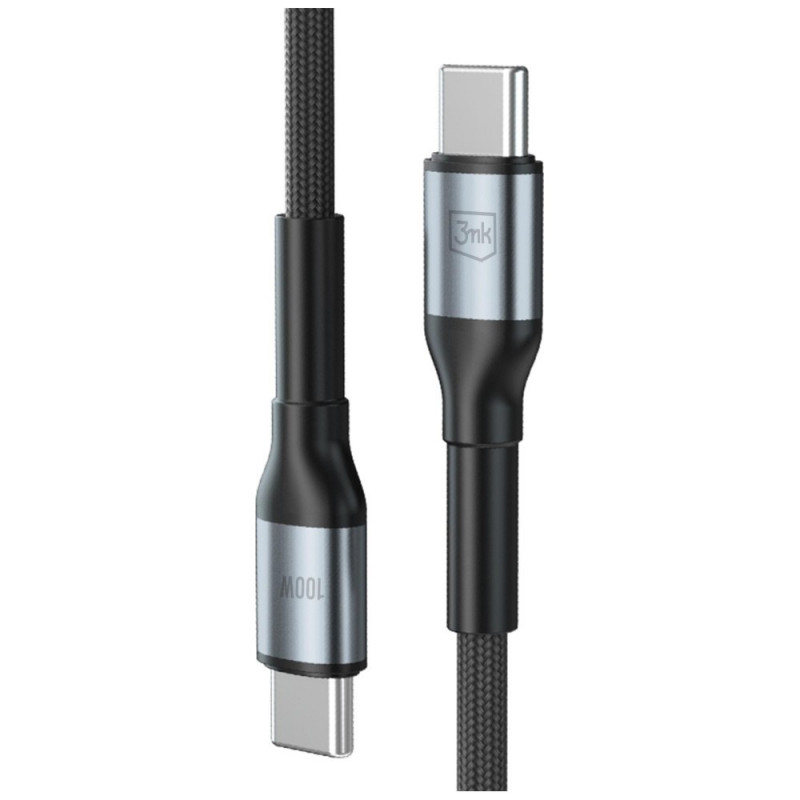 Cabo 3MK Hyper Cable N-SERIES USB-C para USB-C, 3 m, 100 W, preto