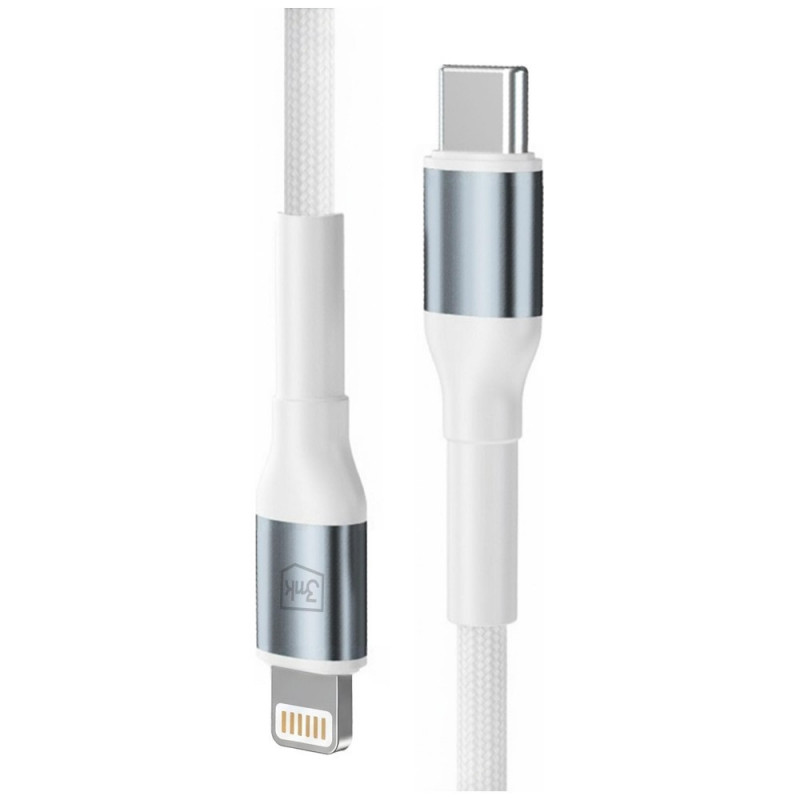 Cabo 3MK Hyper Cable N-SERIES USB-C para Lightning, 2 m, 27 W, branco