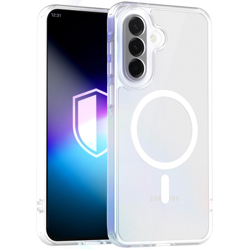 Capa para smartphone 3MK Misty MagCase Samsung Galaxy A37, compatível com MagSafe, branca