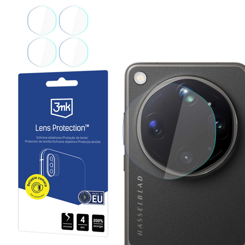 Película de vidro híbrido para lente da câmara 3MK Lens Protection Oppo Find X9 Ultra (4 unid.)