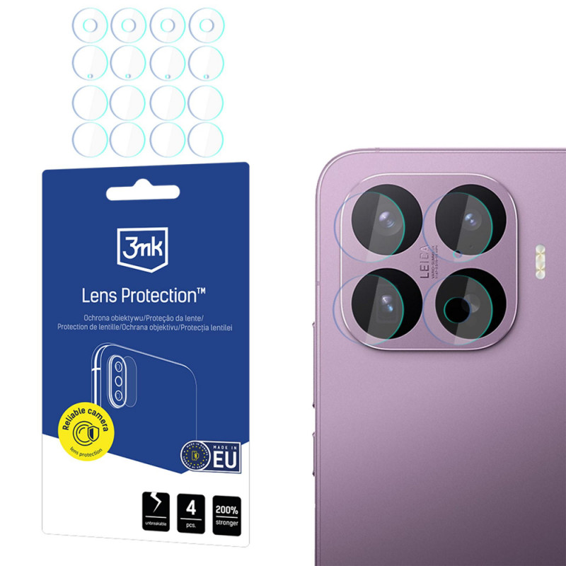 Proteção de lentes 3MK Lens Protection para câmara do Xiaomi 17T Pro em vidro híbrido (4 unid.)