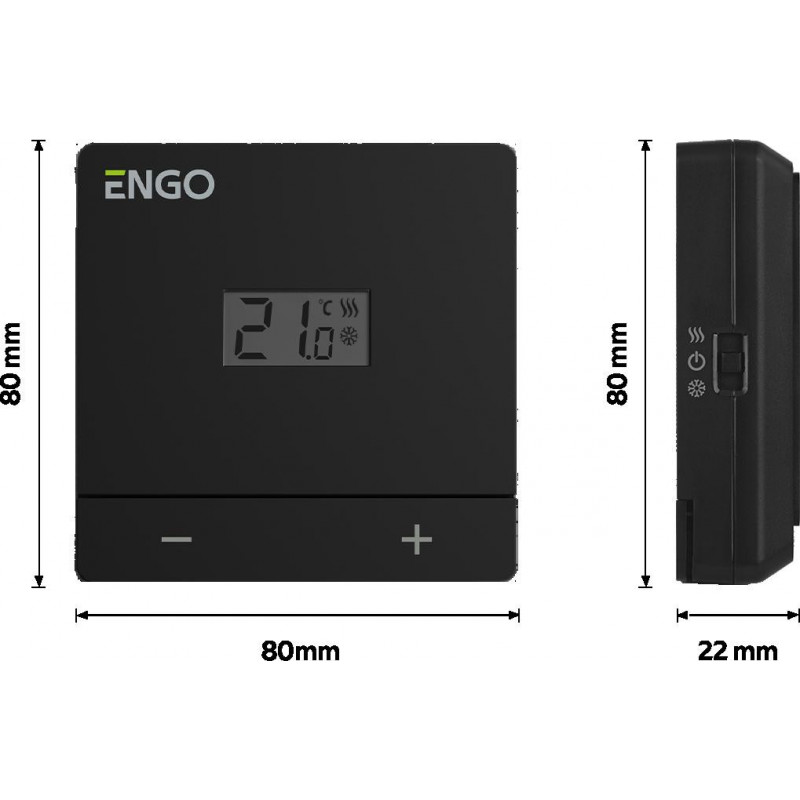 Termostato com fios diário ENGO Controls EASY-BATB