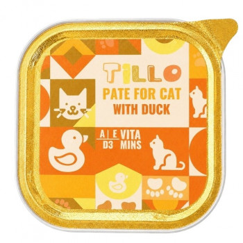 TILLO comida húmida para gatos Pate Duck, 100 g