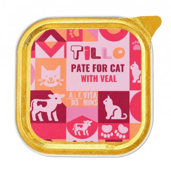TILLO Comida húmida para gatos Pate Veal, 100 g