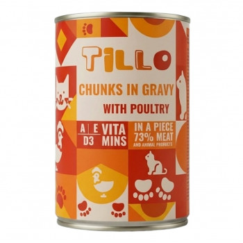 TILLO Pedaços em molho Aves comida húmida para gatos, 415 g