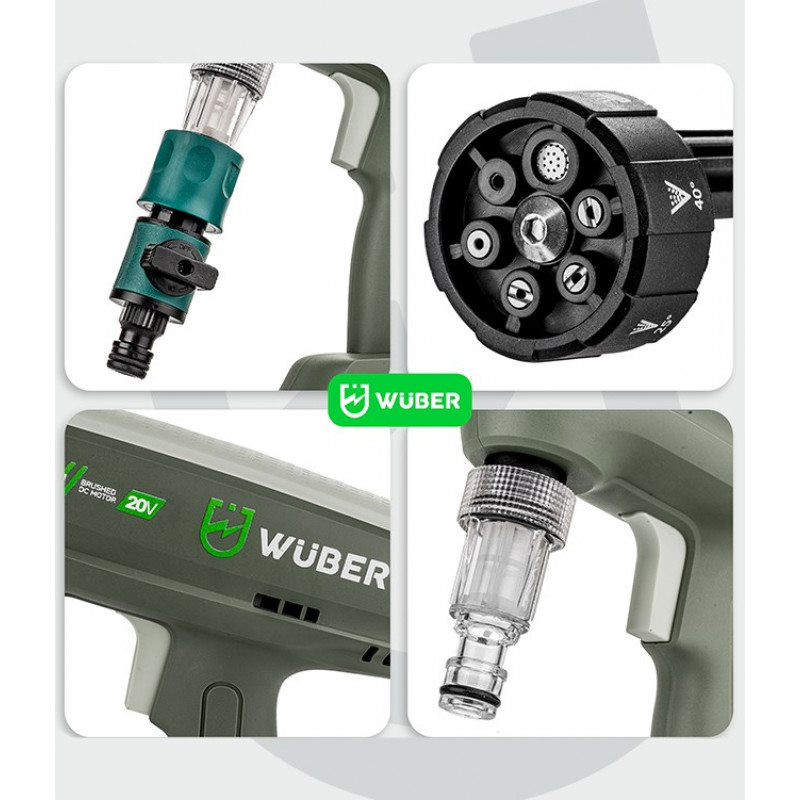 Wuber W04322 Lavadora de pressão sem fios, 20 V, 300 l/h
