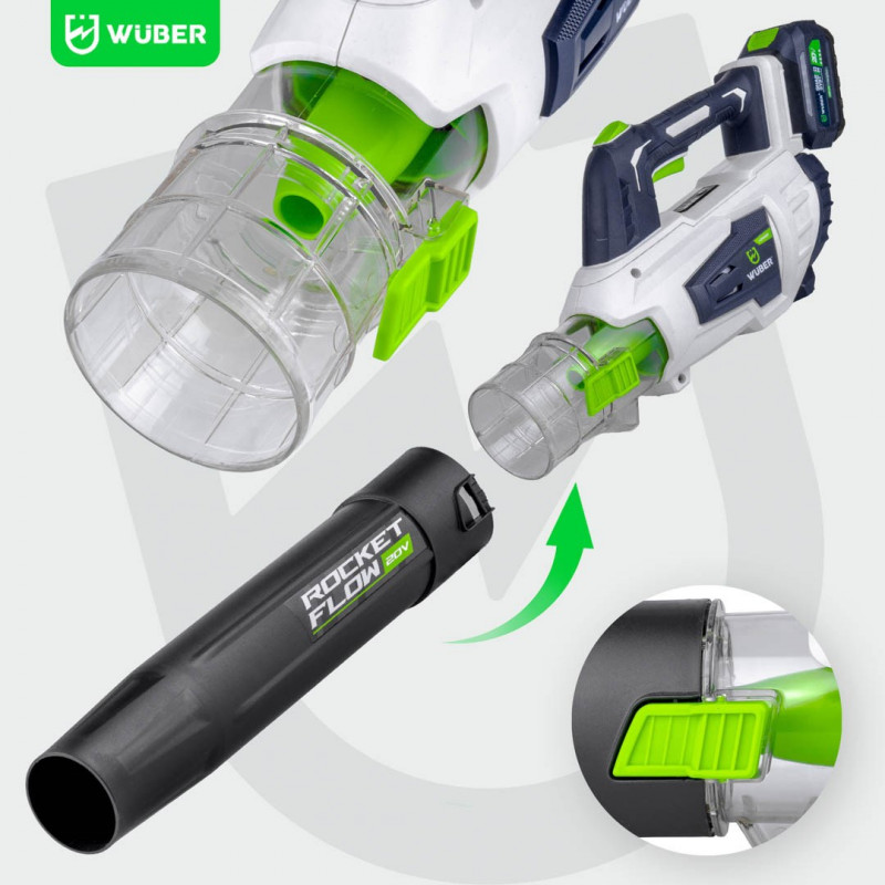 Soprador sem fios Wuber W04400, 20 V, 160 km/h