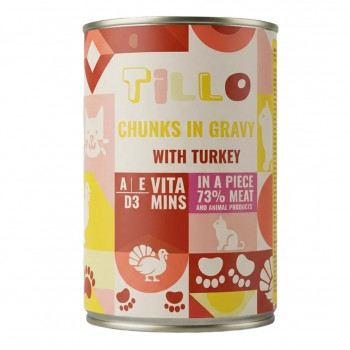 TILLO Pedaços em molho Peru comida húmida para gatos, 415 g