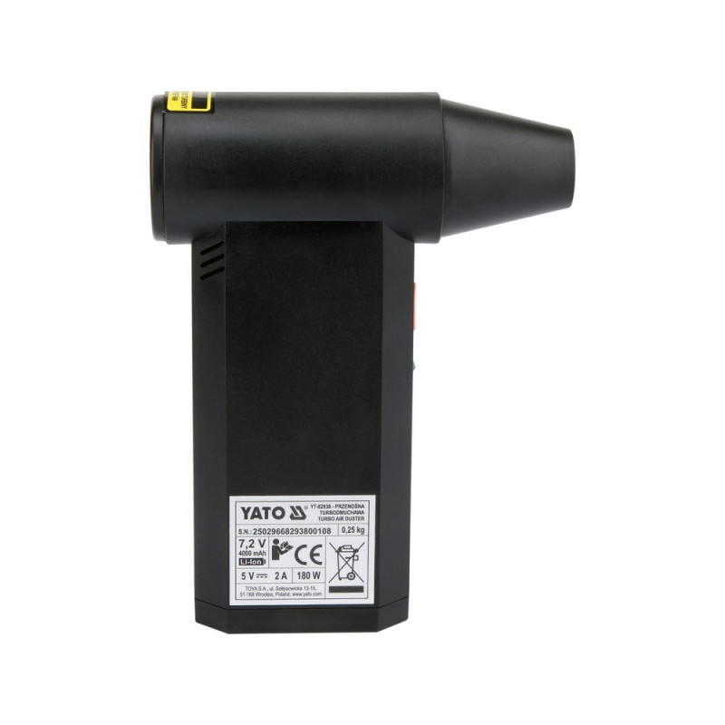 YATO YT-82938 Mini soprador, 7,2 V, 135000 rpm