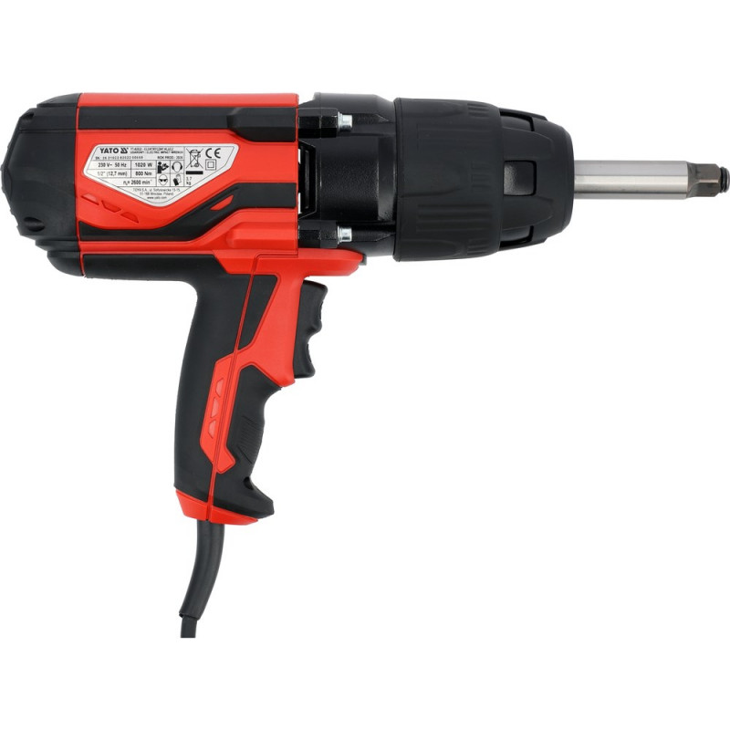 Chave de impacto elétrica YATO 1/2" 1020 W / 800 Nm YT-82022