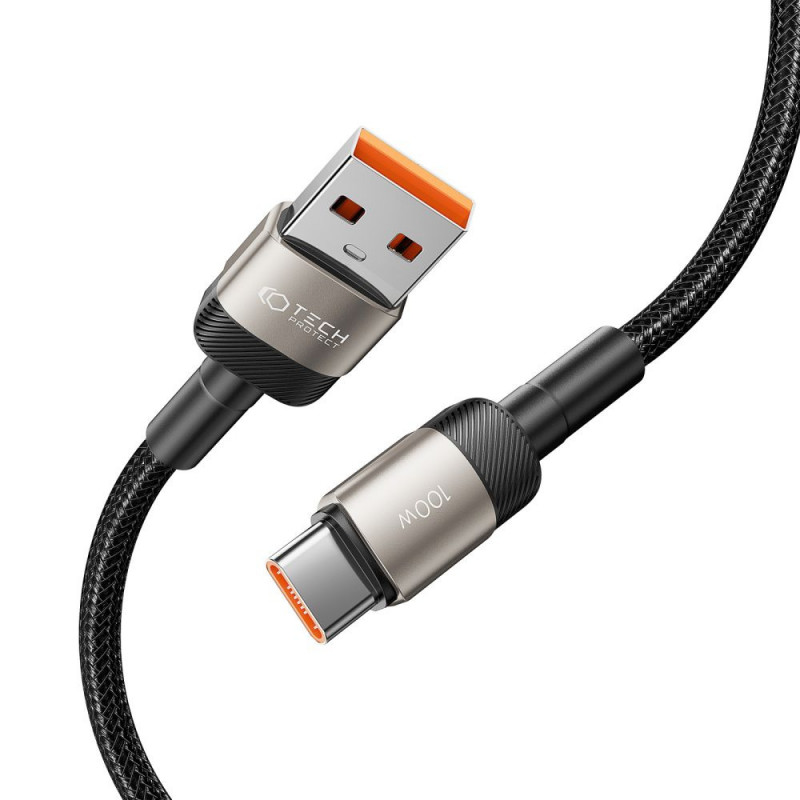 Cabo Tech-Protect UltraBoost Evo USB-A / USB-C 100W 5A 100cm Titanium