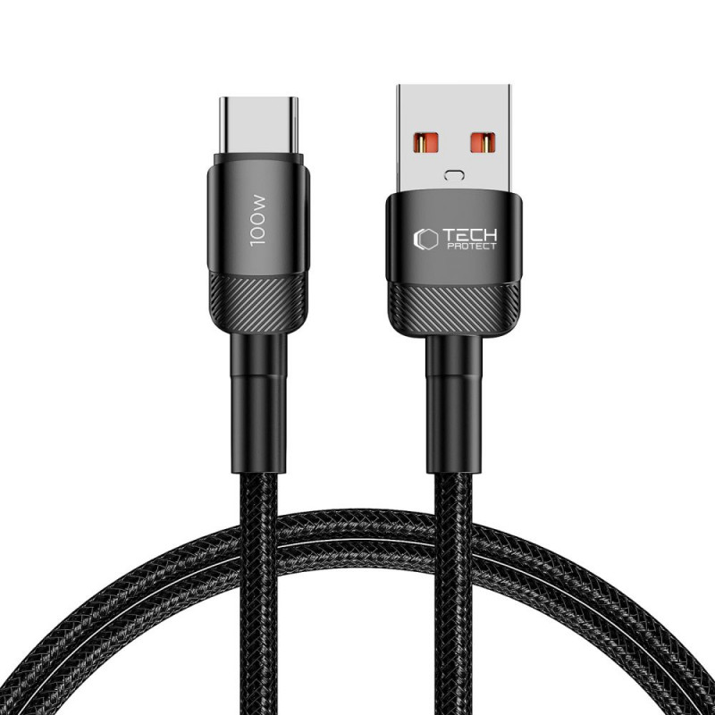 Cabo Tech-Protect UltraBoost Evo USB-A / USB-C 100W 5A 100cm preto