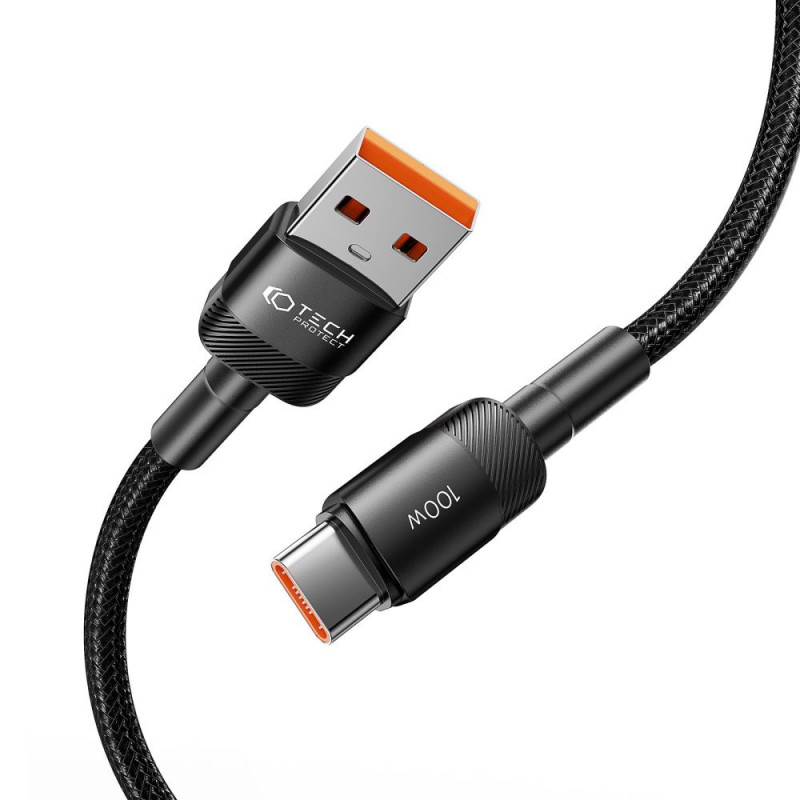 Cabo Tech-Protect UltraBoost Evo USB-A / USB-C 100W 5A 100cm preto