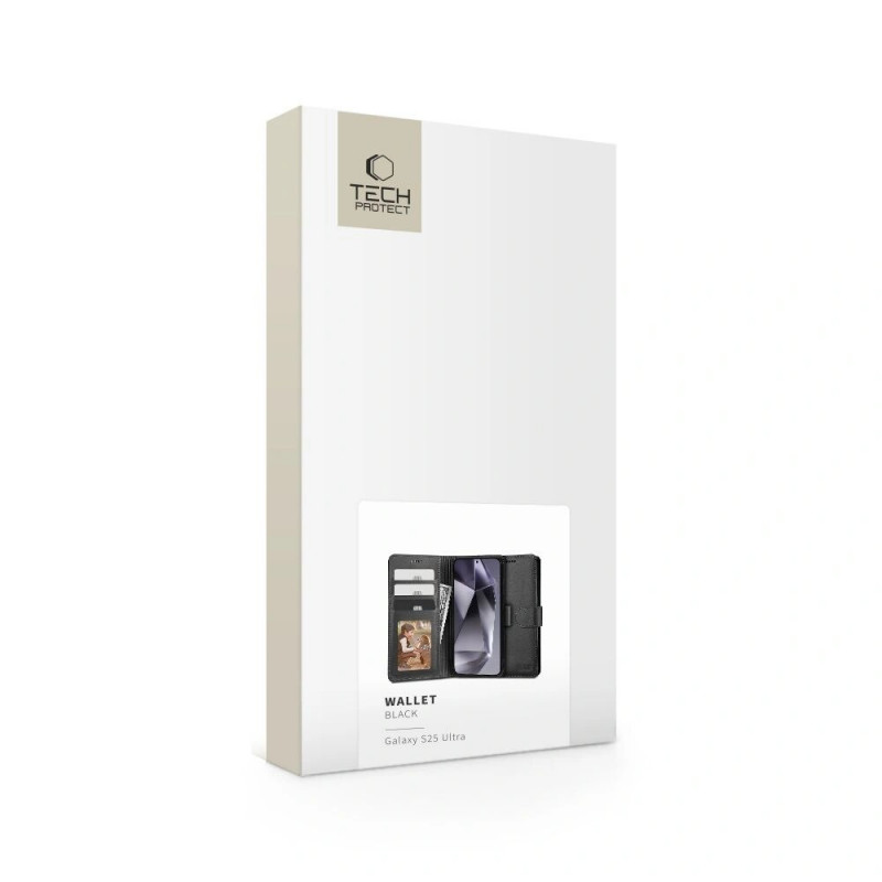 Capa Wallet Tech-Protect para Samsung Galaxy S25 Ultra, preta