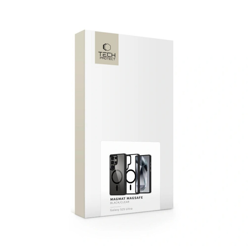 Capa Tech-Protect Magmat MagSafe para Samsung Galaxy S25 Ultra, preta/transparente