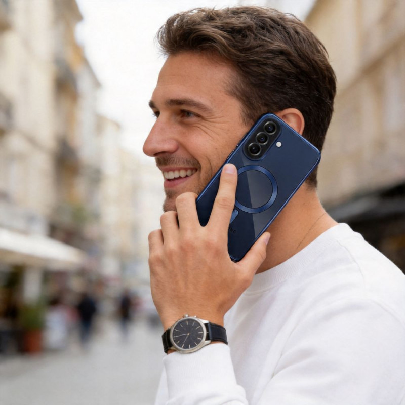Capa Tech-Protect MagFlex MagSafe para Samsung Galaxy A57 5G, azul-marinho