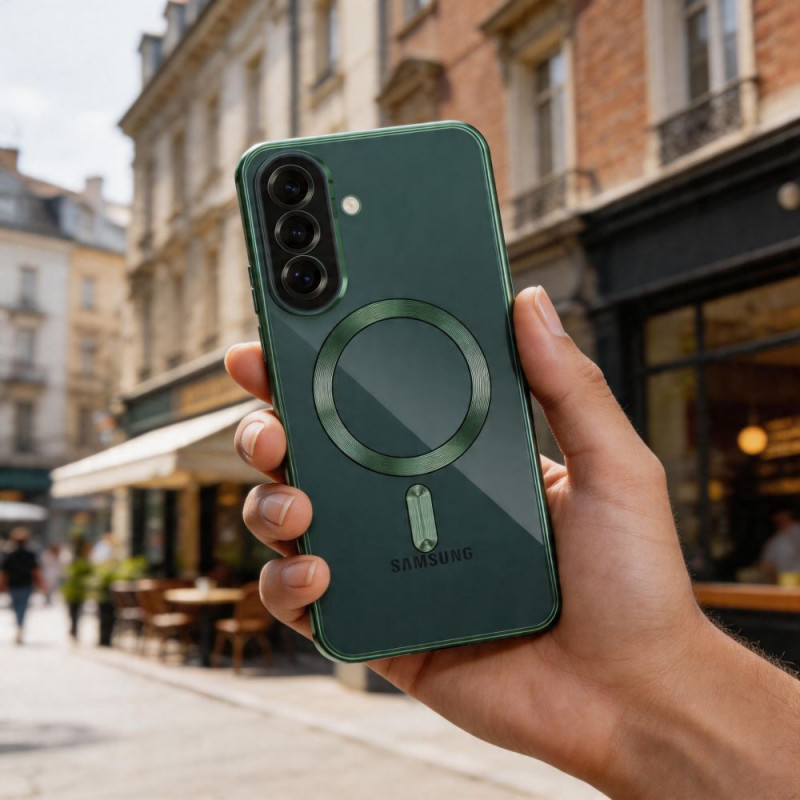 Capa Tech-Protect MagFlex MagSafe para Samsung Galaxy A37 5G, verde selva
