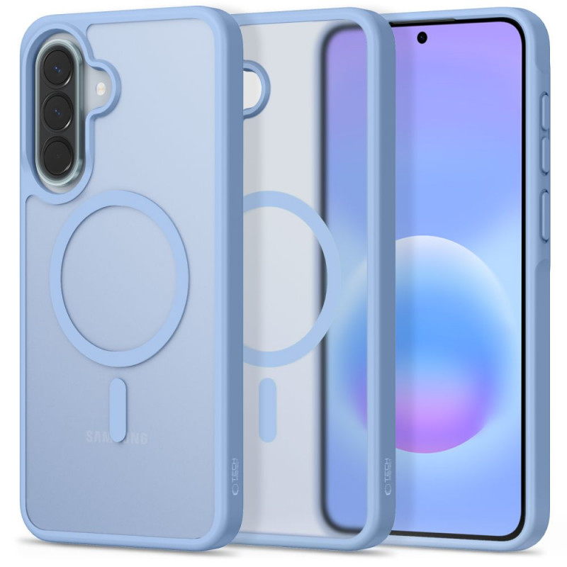 Capa Tech-Protect Magmat MagSafe para Samsung Galaxy A57 5G, azul-gelo mate