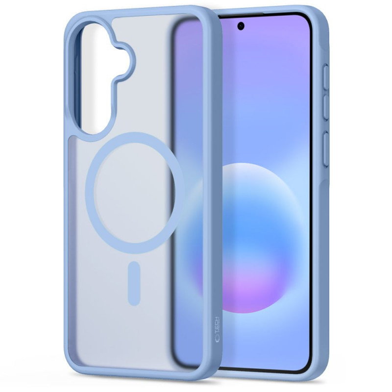 Capa Tech-Protect Magmat MagSafe para Samsung Galaxy A57 5G, azul-gelo mate