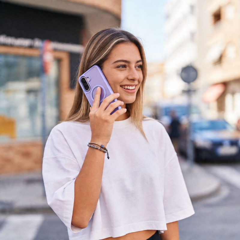 Capa Tech-Protect Magmat MagSafe para Samsung Galaxy A57 5G, lilás mate