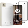 Película de vidro temperado Tech-Protect Glass Fit+ para Motorola Moto G67 / G77, preta (2 un.)