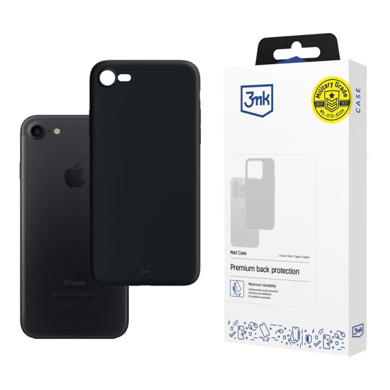 Capa para smartphone 3MK Matt Case Apple iPhone SE 2022/SE 2020/8/7, preta