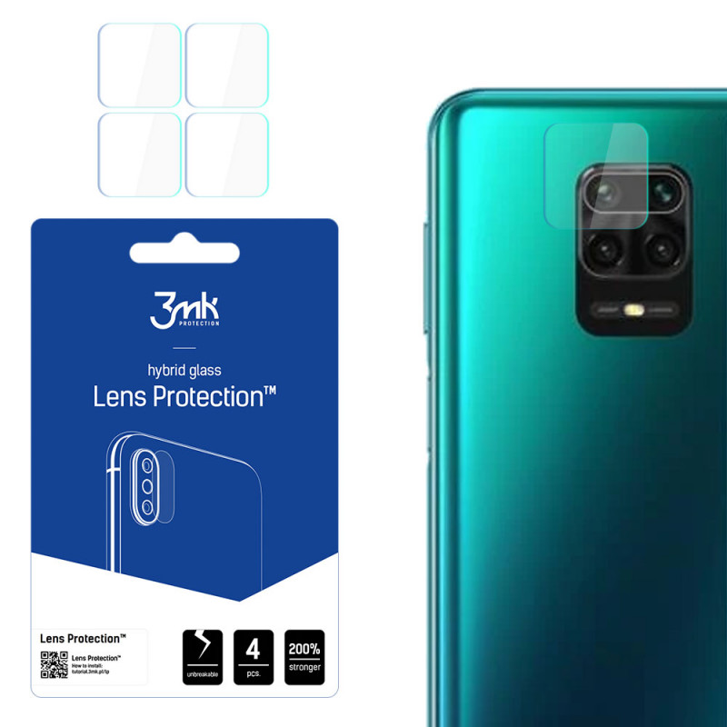 Protetor de lentes de câmara 3MK Lens Protection para Xiaomi Redmi Note 9 Pro Max (4 un.)