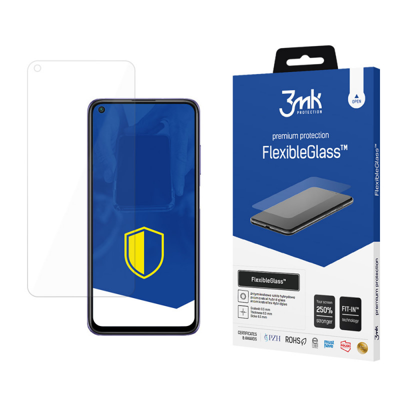 Protetor de ecrã de vidro híbrido 3MK FlexibleGlass para Redmi Note 9T 5G