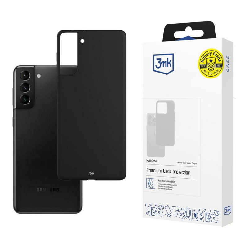 Capa 3MK Matt Case para Samsung Galaxy S21+ Plus 5G, preta